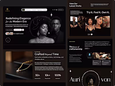 AURIVON; LUXURY JEWELRY WEBITE DESIGN AND DEVELOPMENT