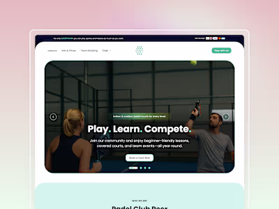 Padel Peer Website Redesign