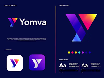 Modern abstract colorful geometric Y letter logo