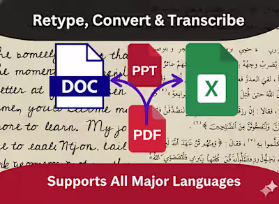 PDF & Handwritten Files Converted to Editable Word, Excel