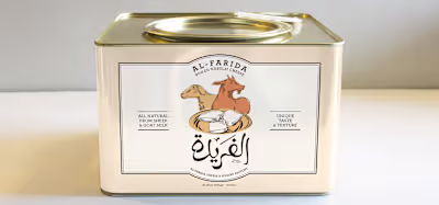 Al-farida white cheese Product Branding