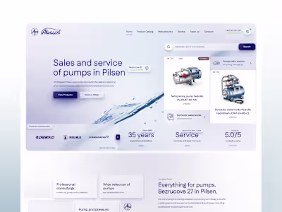 Corporate Web Design and Product Catalog for a Pump Specialist