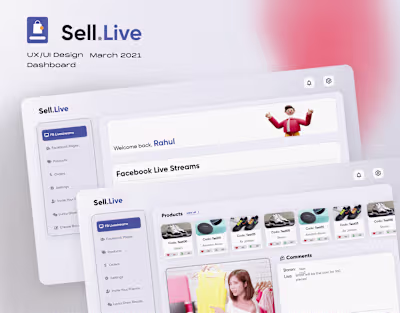 Sell.Live - Dashboard design