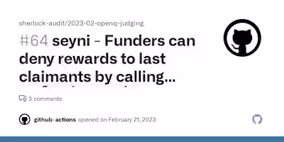 Funders can deny rewards to last claimants by calling refundDep…