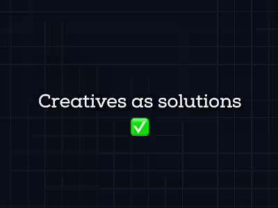 Creative solutions❌ Creative as solutions✅ 