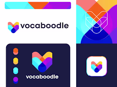 Modern Colorful abstract V letter Logo Design