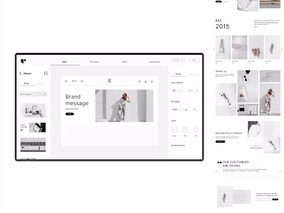 Webshop builder for e-commerce platform — Olha UX