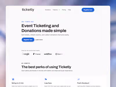 Ticketly - SaaS landing page