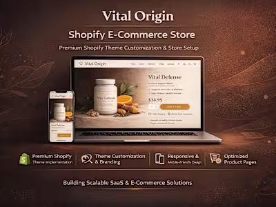 Vital Origin Premium Shopify Store Project