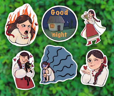 Designing character stickers