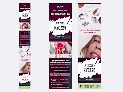 Figma email deisgn for FRESH brand