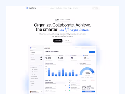 AuraFlow — SaaS Task Management Template