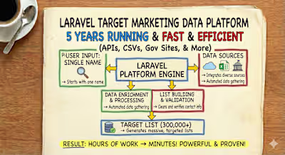 Laravel Target Marketing Data Platform — Reduced workload