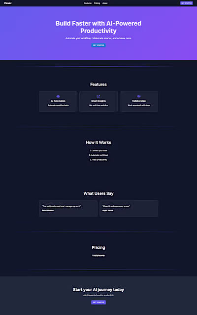 Title: AI SaaS Landing Page