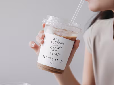 Happy Lion Cafe, branding and illustrations
