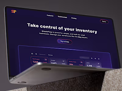 Saas Concept Project Landing Page - StockFlow