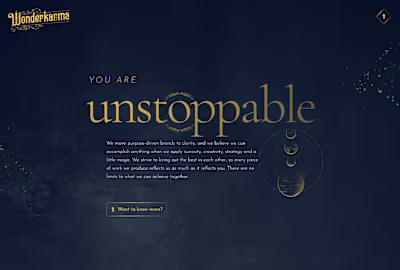 Fun, quirky & magical website for WonderKarma