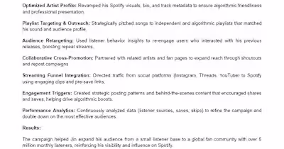 Spotify Growth Campaign for Jin