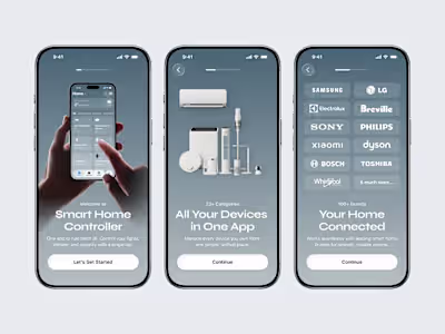 Smart Home Controller · Onboarding · Mobile App