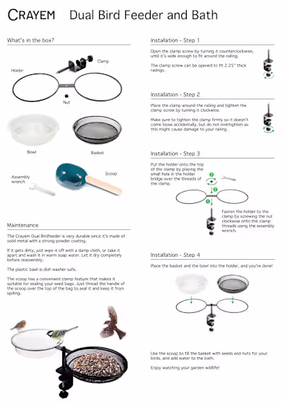 Product Setup Guide – Crayem Bird Feeder