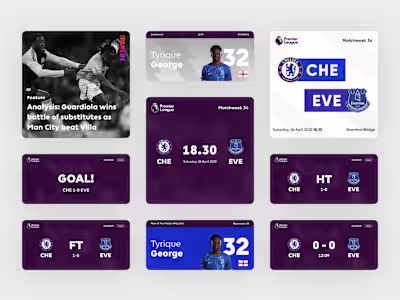 Premier League Matchday Widget Design