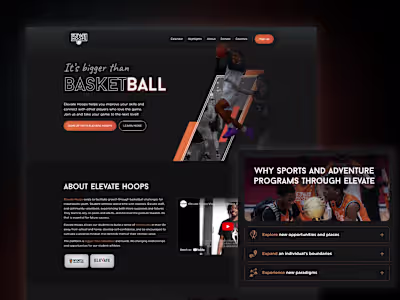Web Design & Webflow Development for Elevate Hoops