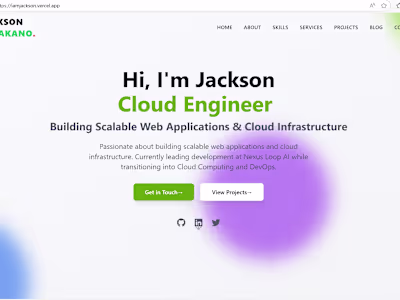 Jackson Mwakano's Developer Portfolio