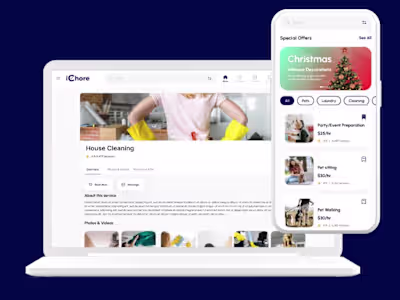 UI/UX Design of iChore App and Web Platform
