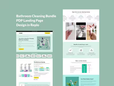 neatclean - Bathroom Solution Landing page In Replo