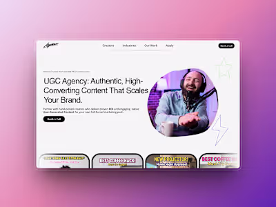 UGC Agency Hero design in Framer