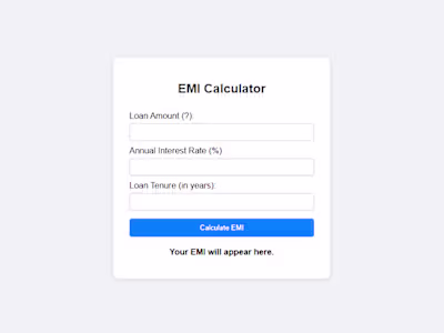 emi calculator for finance page