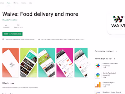 Waive: Food Delivery App