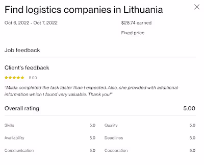 Data collection (logistics companies in Lithuania)