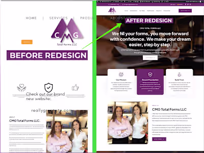 Single page Website Redesign
