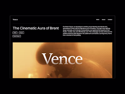 Vence — Framer Minimalist Agency Template