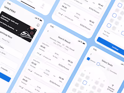 SAILFISH Hyperloop: TICKET BOOKING APP - A UX Design Case Study