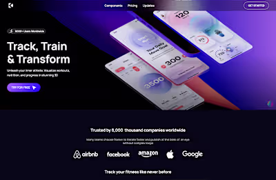 Fitness App 3d Landing page