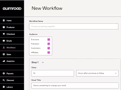 Improved Abandoned Cart Drip Campaign Workflow for Gumroad