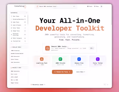 Happy to announce my recent work: consoleLog.tools (http://c...