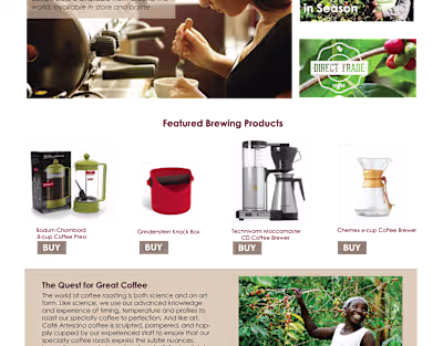 Jenna Beard - Coffee Cafe Website Design