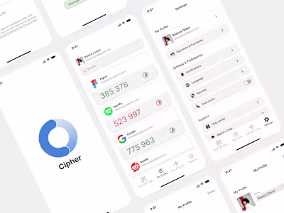 Cipher Authenticator App | UI Design