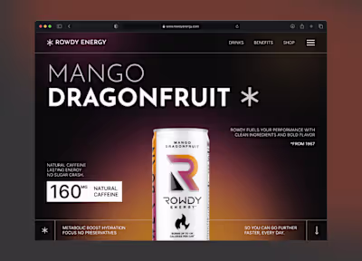 Designed a bold, dark-themed landing