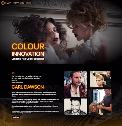 Hair Colourist Landing Page