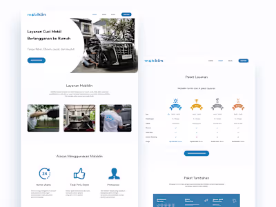 Mobiklin - Car Wash Startup Landing Page