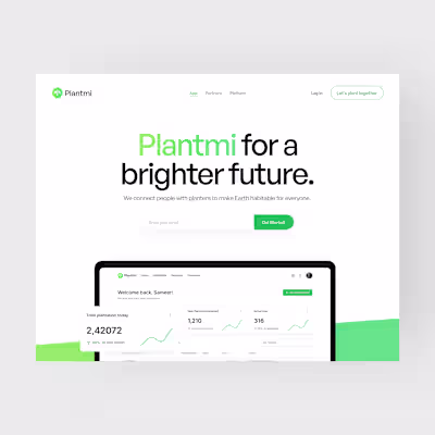 Plantmi landing page ui design