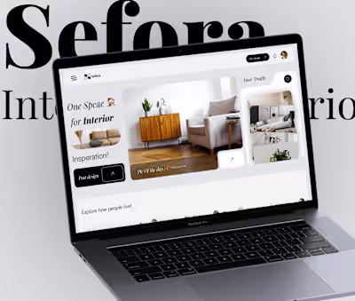 Interior design inspiration platform UI UX website