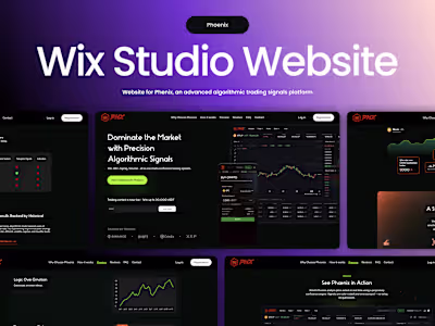 Wix Studio Website Algorithmic Trading Signals Platform