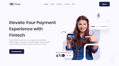  Clean Landing page design for a fintech 