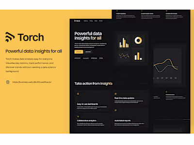 Torch Analytics SaaS Landing Page Design