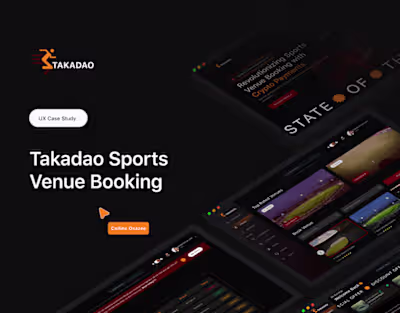 Takadao Sports Venue Booking on Behance
